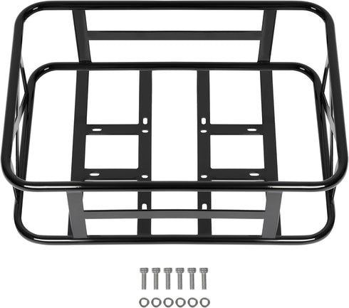 KUAFU Electric Bike Rear Basket - Compatible with Mukkpet GM/GL Series & Suburban, Large Capacity Steel