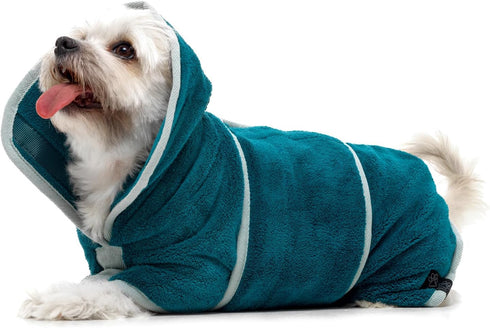 Luxurious Dog Robe Towel, Double Layer Fast Drying Dog Bathrobe, Super Absorbent & Ultra Soft Wearable Towels for Dogs