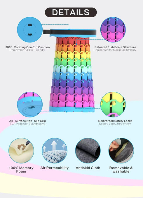 PWNQXS Portable Folding Chair (Rainbow)