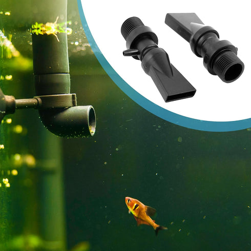 Aquarium Nozzle Water Outlet, Duckbill Return Pipe Plumbing for Fish Tank (Black, 2Pcs)