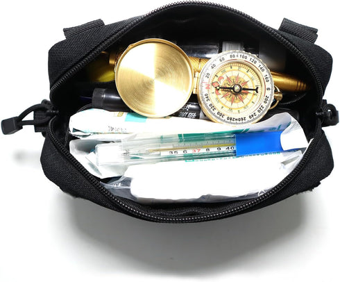 Tactical Admin Pouch Utility Molle Pouch EDC Tool Bag of Laser-Cut Design EMT Medical First Aid Kit Pouch Includes Flag