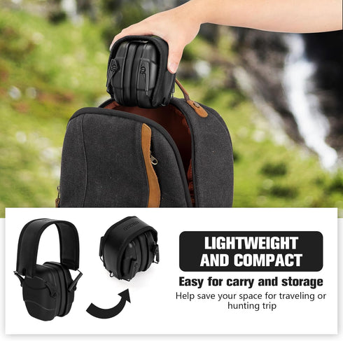 GUCHO 34 dB NRR Noise Reduction Safety Ear Muffs, Hearing Protection for Shooting Range, Hunting