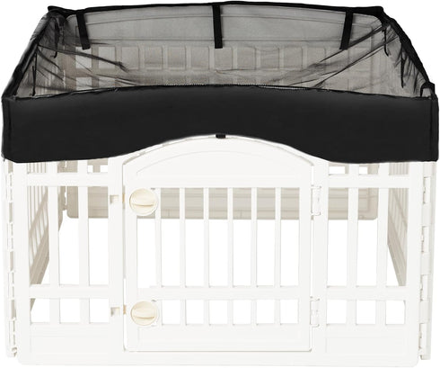 Dog Playpen Mesh Top Cover - 36" Inch Pet Playpen Cover, Ideal for Indoor/Outdoor Use (Pure Black)