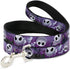 Buckle-Down Pet Leash - Jack Expressions/Ghosts in Cemetery, Purples/Grays/White, 6 Feet Long, 1" Wide