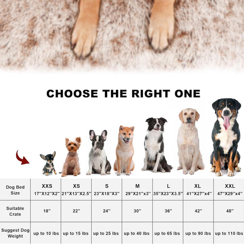 Bedfolks Waterproof Dog Crate Bed, Plush Dog Bed with Removable Washable Cover, Faux Fur Crate Pad for Extra Large
