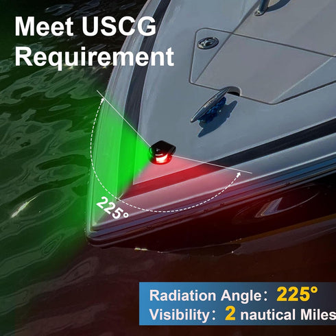 Obcursco Boat Navigation Lights LED IP67 Waterproof Red and Green Lights for Boats Marine Bow Stern