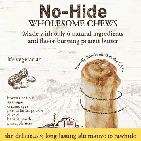 Earth Animal No-Hide Large Peanut Butter Flavored Flavored Rolls Natural Rawhide Alternative Dog Chew Treat for Large Dogs - 1 Chews…