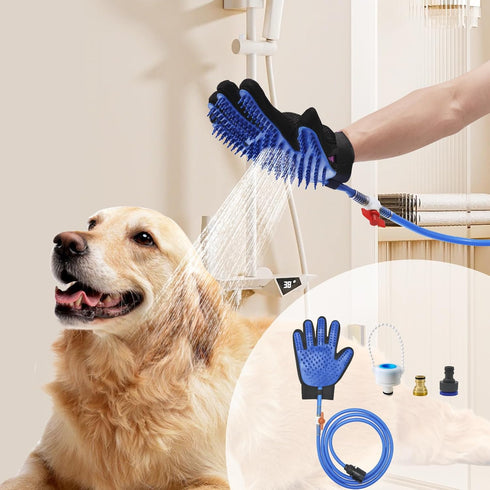 All-in-One Dog Grooming Bath Tool: Shower Scrubber, Dog Washing Gloves, Perfect for Cat and Dog Grooming, Pet Store Essential, Brush Glove & Hose Sprayer by Busteelight by Busteelight