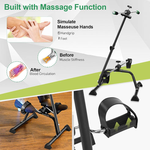 Grebest Exercise Bike for Seniors, Adjustable Pedal Bike for Leg/Arm/Knee, Workout Bike for Home, Stationary Bike