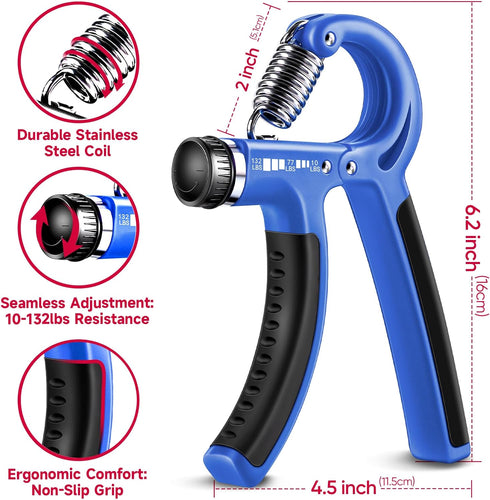 FitBeast Grip Strengthener Kit - 5 Pack Adjustable Resistance Forearm Hand Grips