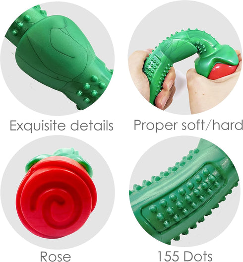 Blingbrione Dog Chew Toys for Large Breed Aggressive Chewers, Durable Rose Rubber Teething Toys for Small/Medium Dogs,