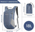 ZOMAKE Ultra Lightweight Packable Backpack 18L, Small Water Resistant Folding Daypack for Travel (Navy Blue)