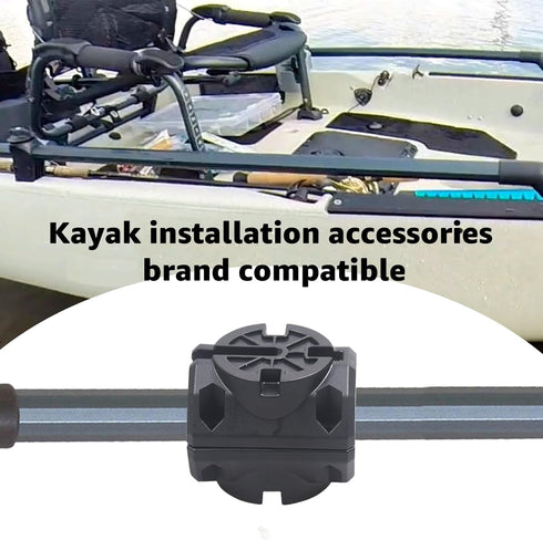 LaWana Kayak Rail Adapter, Black Kayak Rail Mount Compatible with Hobie H-Rail and MightyMount Duo Rails, Kayak Fishing