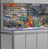 Graffiti Brick Wall Aquarium Background, Art Theme Fish Tank Background, 36X18IN with 8 EVA Double-Sided Tape