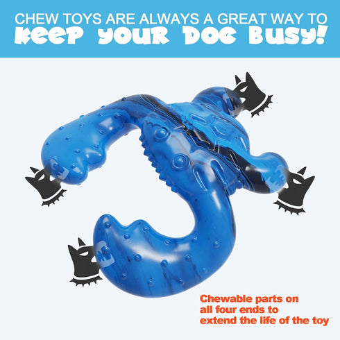 Dog Chew Toys for Aggressive Chewers, Tough Nylon Bone for Large Medium Breeds, Durable Teething Toys with Real Bacon