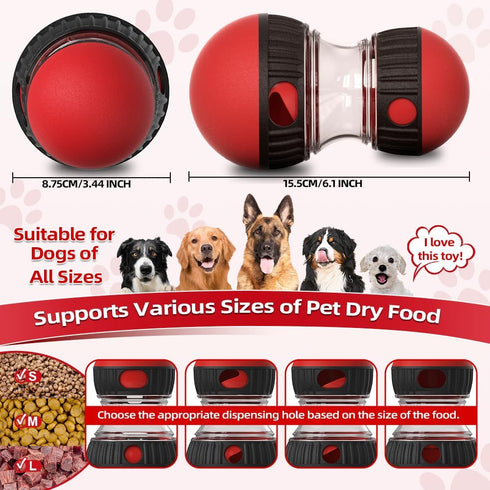 Dog Puzzle Toys, Rolling Treat Dispensing Toys for Brain Stimulation, Slow Feeder for Dogs