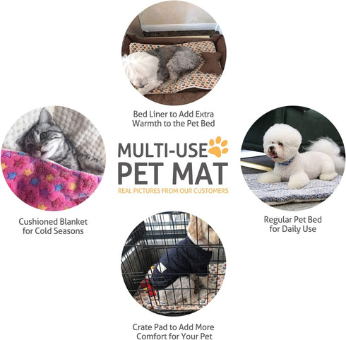 Mora Pets Dog Bed Crate Pad, Ultra Soft with Cute Star Print, Washable Mat for Large Medium Small Dogs, Reversible