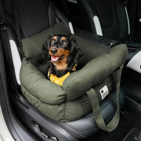 Funny Fuzzy Dog Car Booster Seat for Small Medium Dogs Up to