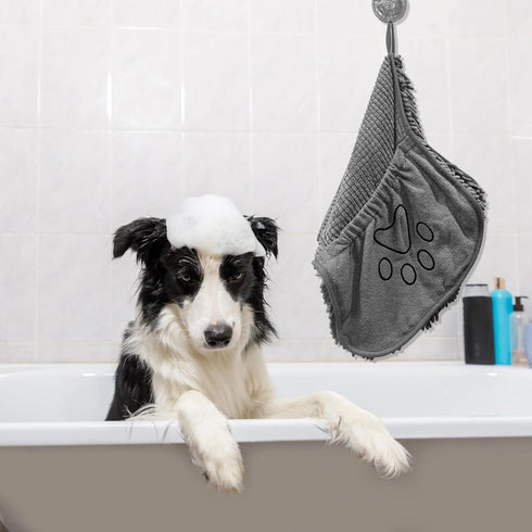 Microfiber Dog Towels - Super Absorbent Quick Drying Grooming Towel for Dogs & Cats, 31Inch X 13Inch, Grey