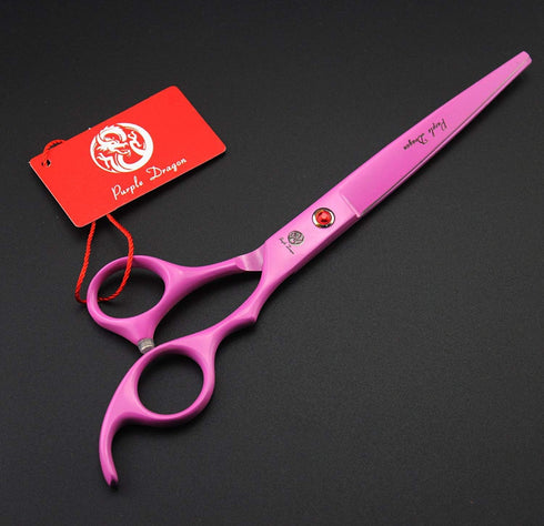 7.0 inch 3PCS Set Purple Dragon Pink Pet Grooming Scissors Cat Dog Hair Cutting & Thinning Shears for Women Female Pet