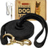 Leather Dog Leash 6ft x 5/8 inch, Heavy Duty Genuine Braided Leather Leash for Large, Medium, Small Dogs (Black)