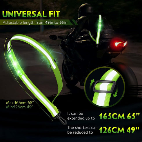 Simket LED Night Running Gear Reflective Sash, High Visibility USB Rechargeable Adjustable for Jogging