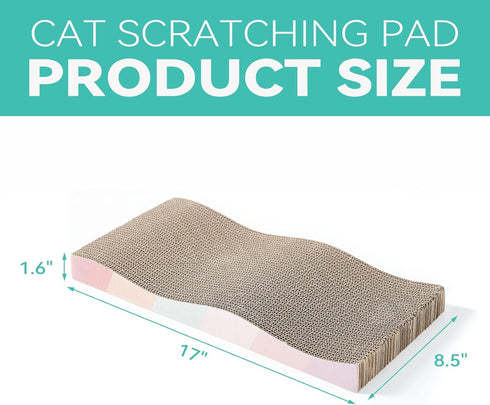 Cat Scratching Pads Cardboard Cat Scratchers for Indoor Cats Reversible Large Wide Corrugated with Catnip and Mini Toy(5pcs)