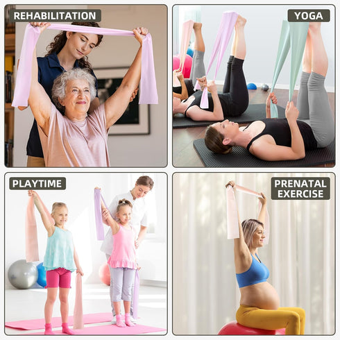 Resistance Bands for Working Out, Exercise Bands for Physical Therapy, Stretch Bands for Pilates, Rehab, Strength