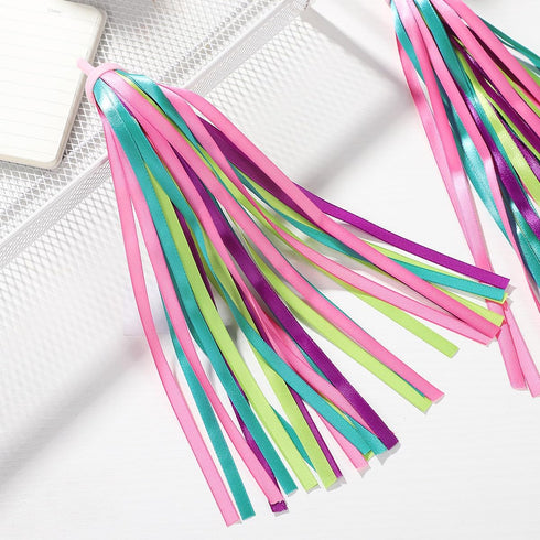 1Pair Bike Handlebar Streamers, Colorful Bike Tassels Handlebar Rainbow Streamers for Girls Boys, Bicycle Baby Carrier