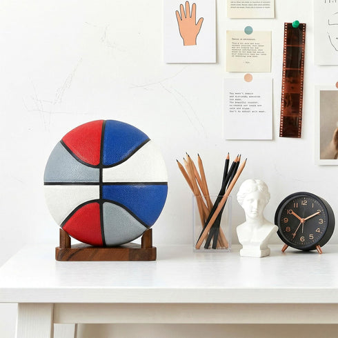 Xinjoduz Walnut Ball Display Stand, Basketball & Football Holder, Wooden Display Stand for Sports Memorabilia, Ball