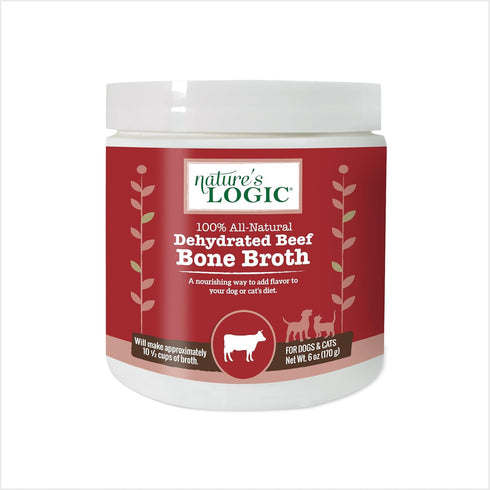 Nature's Logic Dehydrated Bone Broth Powder, 100% Natural Dog & Cat Topper, 6oz
