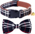 Dog Collar with Bow Tie- Adjustable pet Collar for Dogs with Plastic Buckle Collar, Stylish Pattern for Small Medium or Large Boy and Girl Dog and Cat