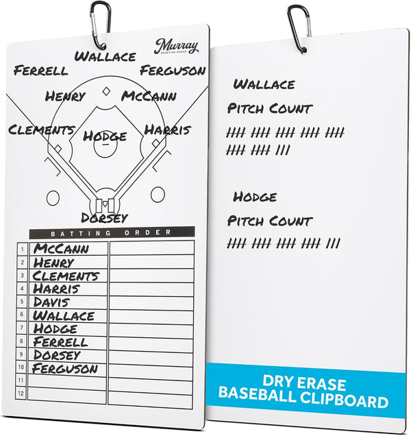 Murray Sporting Goods Dry Erase Coaches Clipboard, Double-Sided Dry Erase White Board