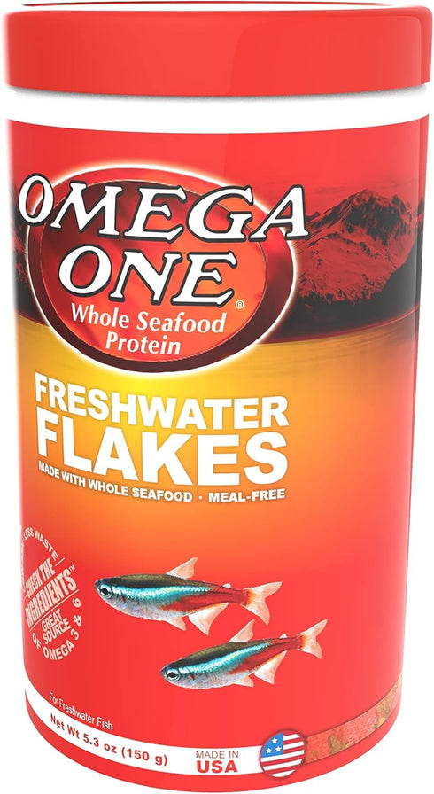 Omega One Freshwater Flakes, 5.3 oz Fish Food