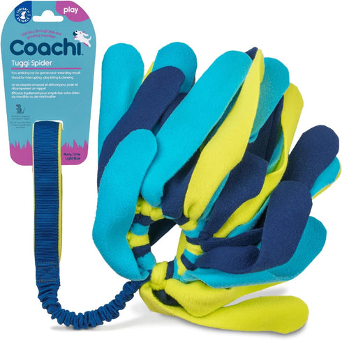 Coachi Tuggi Spider Interactive Dog Toy for Tug of War, Strong Comfortable Bungee Handle, Ideal for Puppies