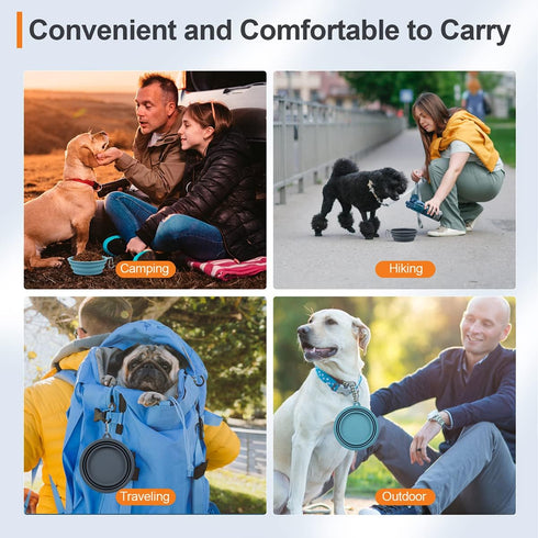 Kytely Collapsible Dog Bowls Medium (650ml), 2 Pack Travel Dog Bowls for Dog Cat, Portable Dog Water Food Bowl with Clasp, Pet Cat Feeding Cup Dish for Outdoor, Travel, Walking, Parking