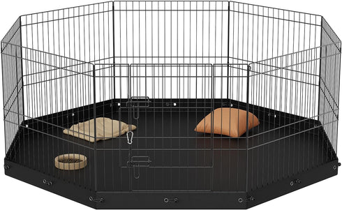 VEVOR Foldable Metal Dog Exercise Pen, Pet Playpen Fence for Small & Medium Dogs, 24" H 8 Panels