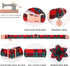 DOGWONG Christmas Dog Collar with Flower, Soft Durable Adjustable Cotton Red Green Tartan for Small Medium Large Dogs