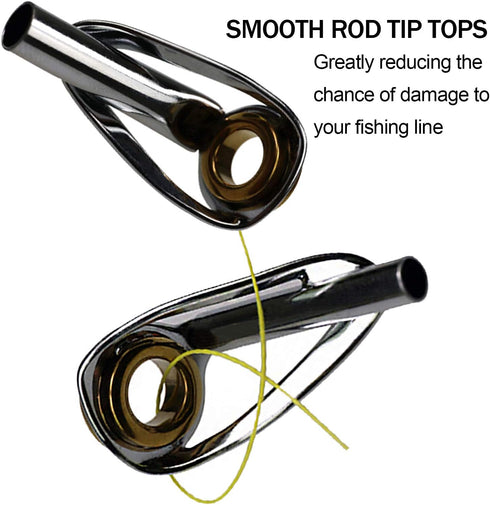 THKFISH Saltwater Rod Tip Repair Kit Heavy Duty with Stainless Steel Ceramics Fishing Rod Replacement Tips
