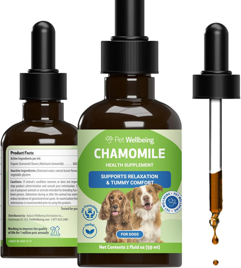 Pet Wellbeing Chamomile for Dogs - Organic Single Herb Supplement - Gentle