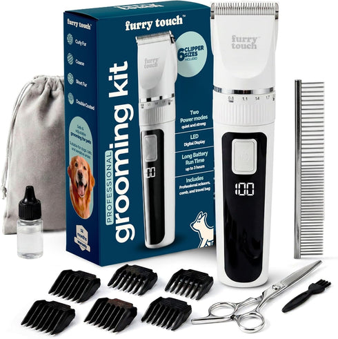 Dog Grooming Kit - 2 Power Modes Quiet & Strong, Cordless Dog
