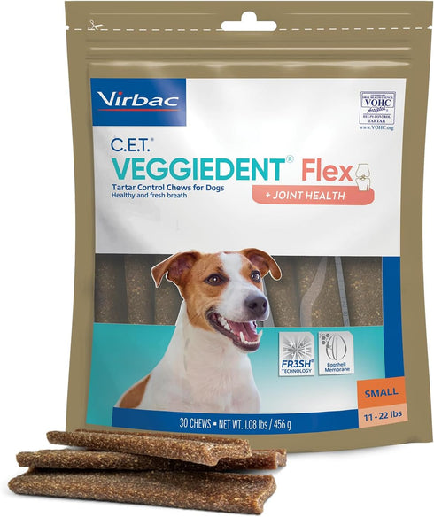Virbac C.E.T. VEGGIEDENT Flex Tartar Control Chews for Small Dogs