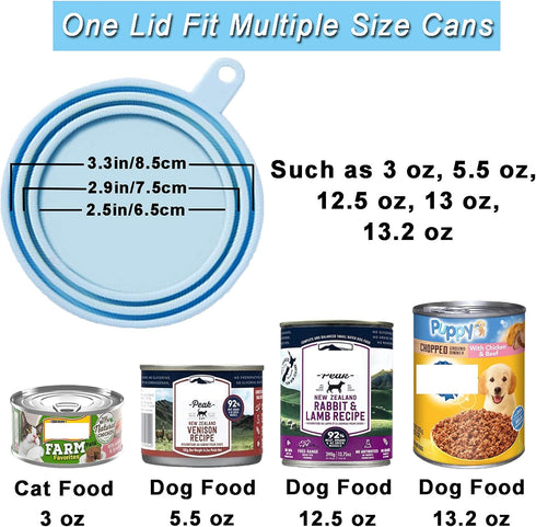 WAFJAMF Silicone Pet Can Covers, Dog Cat Food Can Lids and Spoons, Universal BPA Free, 2 Pack
