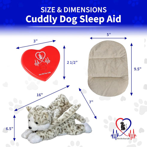 Pack Pet Fit For Life Stuffed Animal for Cats - Calming Sleep Aid with USB Rechargeable Heart Beat & Heat for Anxiety