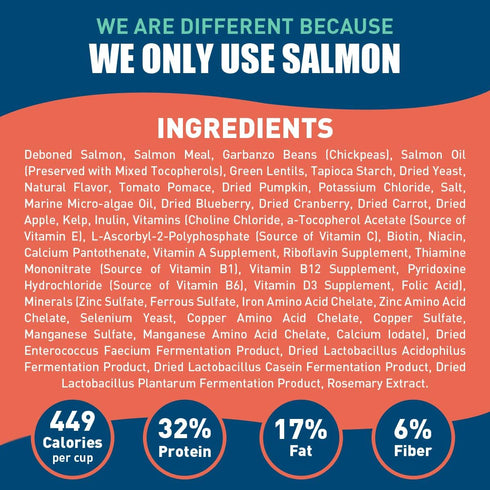 Wild Salmon SUPER3+ Dry Dog Food, High-Protein Blend with Freeze-Dried Raw Salmon, 3-lbs