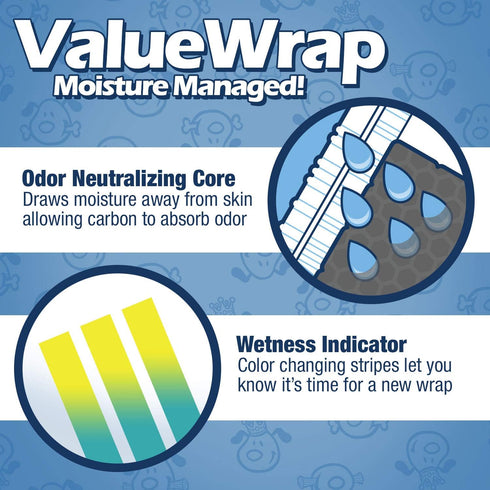 1-Tab 72 Count Male Wraps, Disposable Dog Diapers, Carbon, Large, - Activated Charcoal, Snag-Free Fastener, Leak