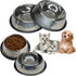 Fhiny 4PCS Stainless Steel Cat Bowls, Non-Slip Water Dish with Rubber Base, Stackable Pet Feeding Bowl for Cats