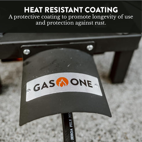 GasOne High Pressure Single Propane Burner, Outdoor Cooking with Heat Shield and Steel Braided Hose