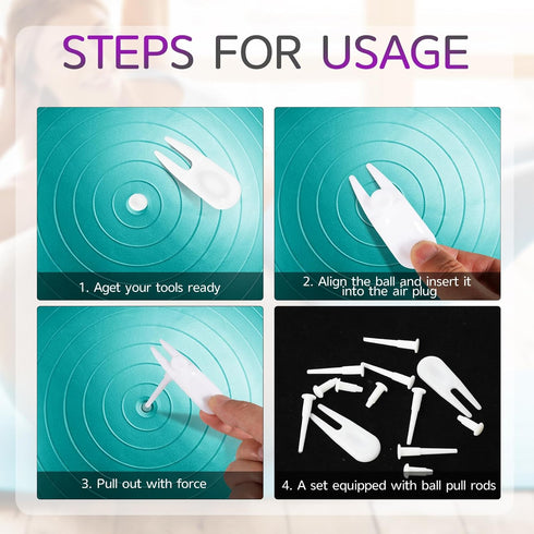 Sliverdew 12 Pieces Exercise Ball Plug Replacement Kit Yoga Ball Fitness Exercise Ball Air Stopper Plug Pin Adapter Kit