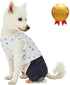 Blueberry Pet Summer Vacation Beach Cotton Dog Shirt with Denim Pants, Nautical Striped Jumpsuit for Medium Dogs